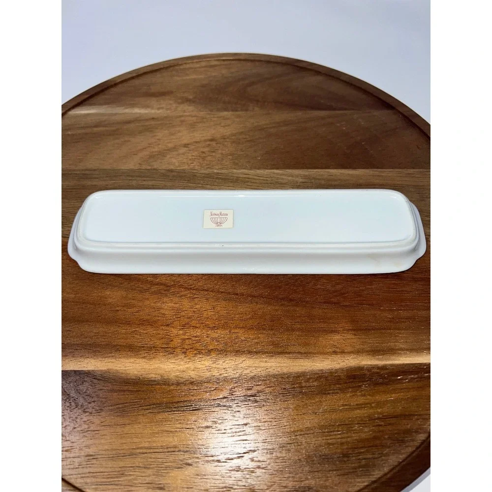 Decorative Floral Trinket Dish Vanity‎ Tray Ceramic Gold Trim